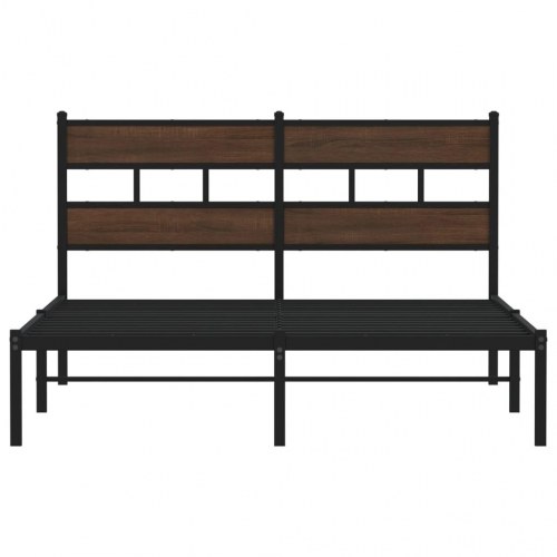 Sengeramme med sengegavl 160 x 200 cm - brunt eg