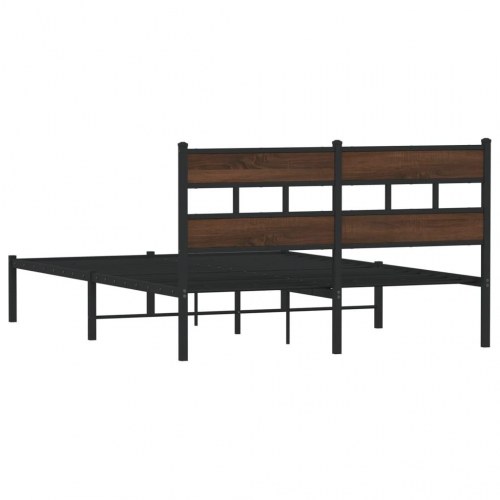 Sengeramme med sengegavl 160 x 200 cm - brunt eg