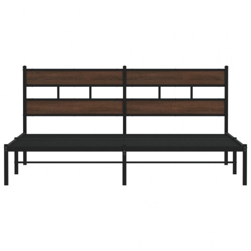 Sengeramme med sengegavl 183 x 213 cm - brunt egetræ