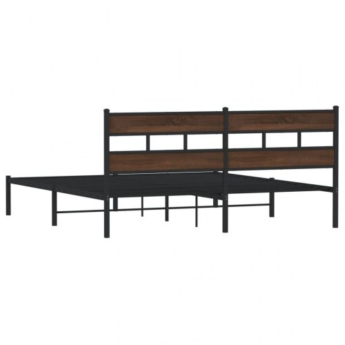 Sengeramme med sengegavl 183 x 213 cm - brunt egetræ