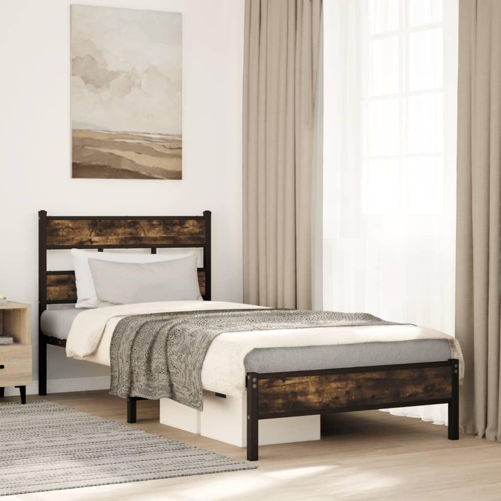 vidaXL Sengeramme med Sengegavl - Sengeramme - 107x203 cm - Sonoma-eg