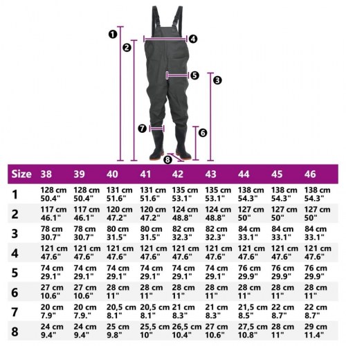 Waders med støvler str. 39 mørkegrøn