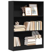 Bogreol 80x24x109 cm konstrueret træ sort