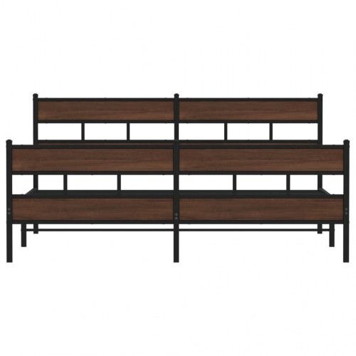Sengeramme uden madras 180 x 200 cm i metal - brun egetræsfarve