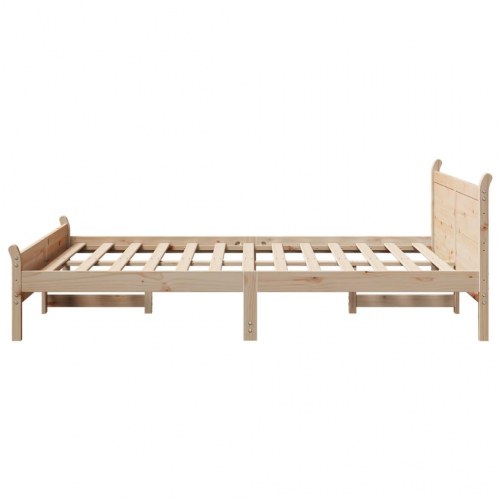 Sengeramme med sengegavl 150 x 200 cm i massivt fyrretræ