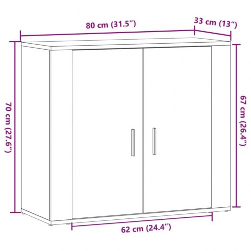 Skænk 80 x 33 x 70 cm - egetræsfarve