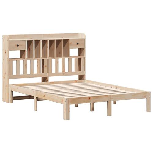 Seng med reol uden madras 160x200 cm massivt fyrretræ