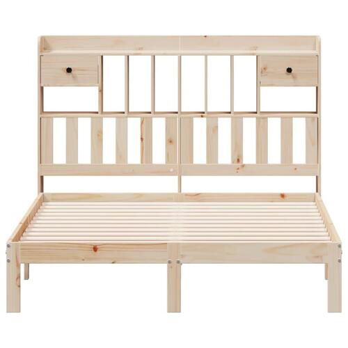 Seng med reol uden madras 160x200 cm massivt fyrretræ
