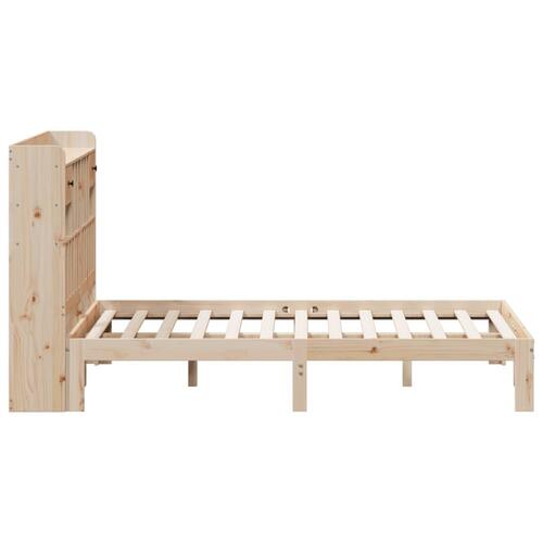 Seng med reol uden madras 160x200 cm massivt fyrretræ