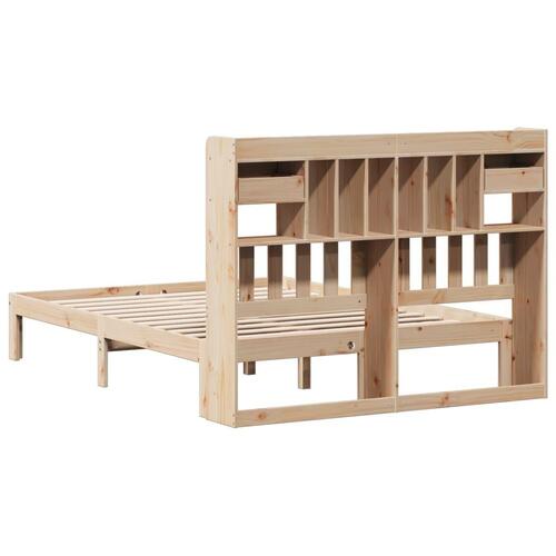 Seng med reol uden madras 160x200 cm massivt fyrretræ
