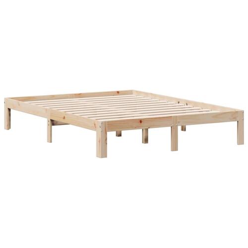 Seng med reol uden madras 160x200 cm massivt fyrretræ