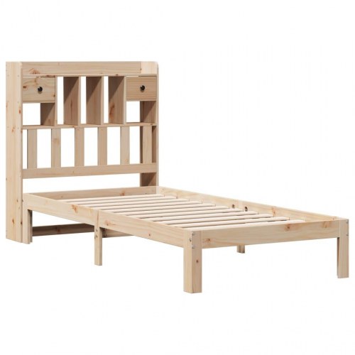 Enkeltseng med reolgavl uden madras 90 x 200 cm - massivt fyrretræ