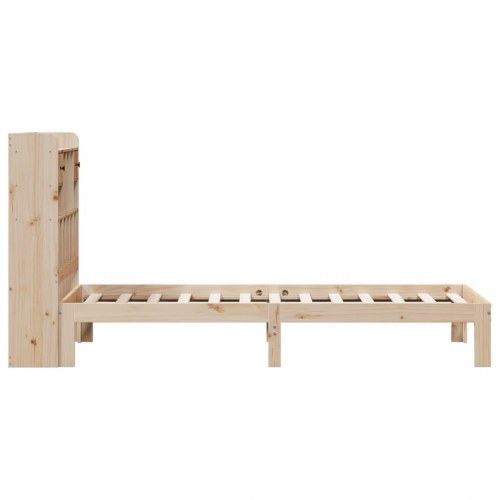 Enkeltseng med reolgavl uden madras 90 x 200 cm - massivt fyrretræ