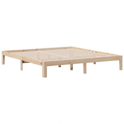 Seng med reol 180x200 cm i massivt fyrretræ - uden madras