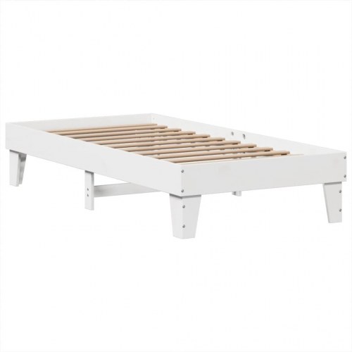 Sengeramme uden madras 90 x 190 cm i massivt fyrretræ - hvid