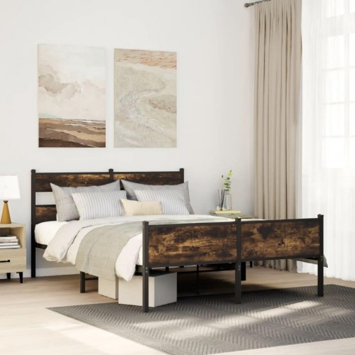 Sengeramme 150 x 200 cm - røget eg