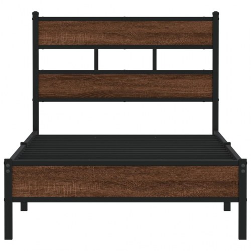 Sengeramme 90 x 200 cm med lameller uden madras - brun egetræ