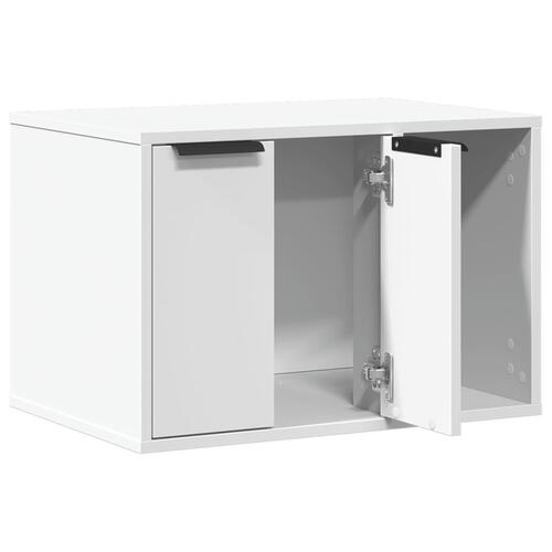 Toiletskjuler til kattebakke 60x40x40 cm konstrueret træ hvid