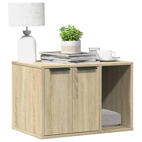 Toiletskjuler kattebakke 60x40x40 cm konstrueret træ sonoma-eg