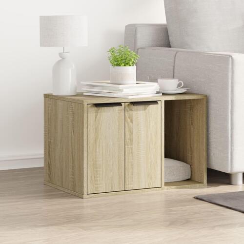 Toiletskjuler kattebakke 60x40x40 cm konstrueret træ sonoma-eg