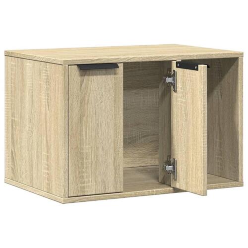 Toiletskjuler kattebakke 60x40x40 cm konstrueret træ sonoma-eg