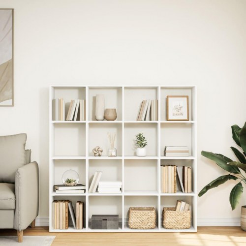Bogreol i konstrueret træ 137,5 x 29 x 137,5 cm - hvid