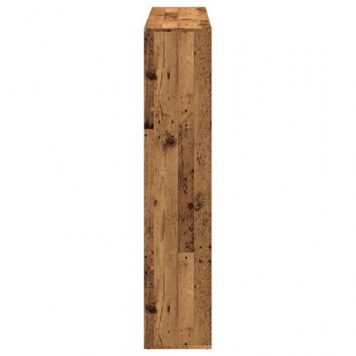 Bogreol med 16 rum - antikt træ, 137,5 x 29 x 137,5 cm