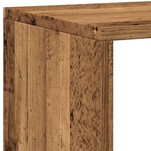 Bogreol med 16 rum - antikt træ, 137,5 x 29 x 137,5 cm