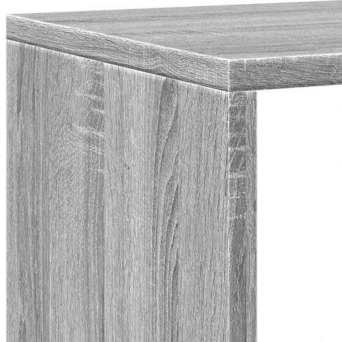 Bogreol 137,5 x 29 x 137,5 cm med 16 rum - grå sonoma-eg
