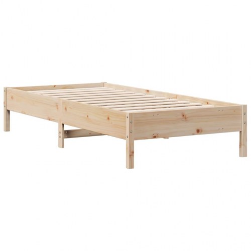 Seng med reol uden madras 100x200 cm massivt fyrretræ