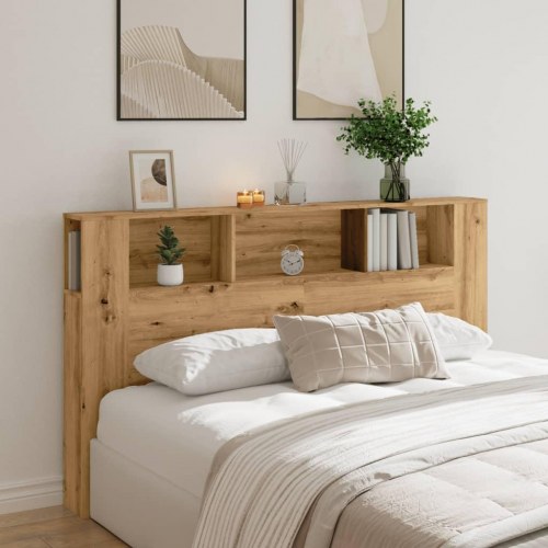 Sengegavl med opbevaring 180 × 18,5 × 102,5 cm - konstrueret træ, kunsteg