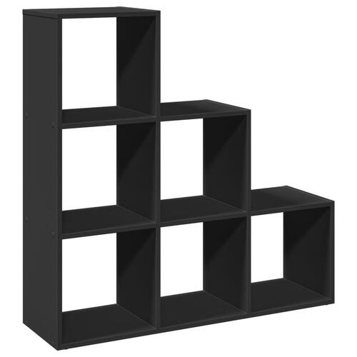 Bogreol/rumdeler 99x29x99 cm 3 niveauer konstrueret træ sort