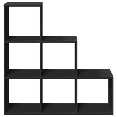 Bogreol/rumdeler 99x29x99 cm 3 niveauer konstrueret træ sort