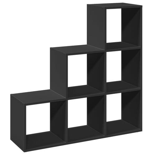 Bogreol/rumdeler 99x29x99 cm 3 niveauer konstrueret træ sort