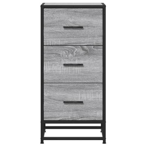 Skab 35,5x35x76 cm konstrueret træ og metal grå sonoma-eg