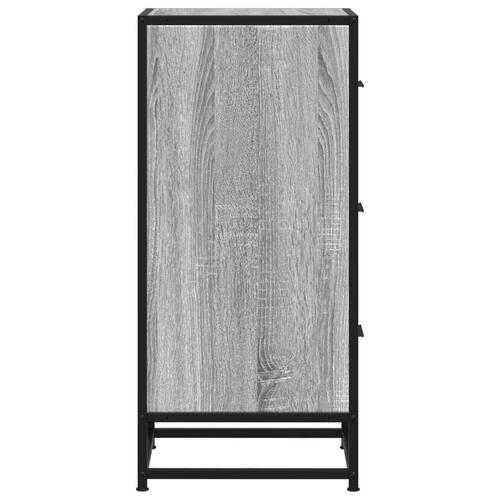 Skab 35,5x35x76 cm konstrueret træ og metal grå sonoma-eg