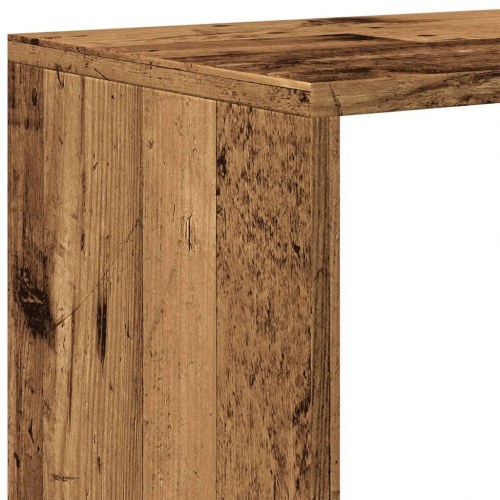 Bogreol/rumdeler med 3 niveauer 123 x 29 x 123 cm - antikt træ