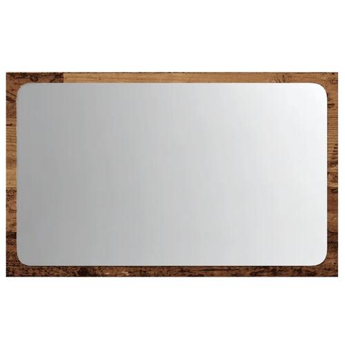 Badeværelsesspejl med LED-lys 60x8,5x38 cm antikt træ