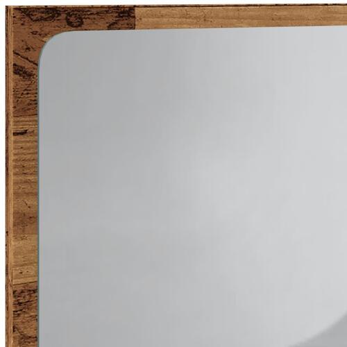 Badeværelsesspejl med LED-lys 60x8,5x38 cm antikt træ