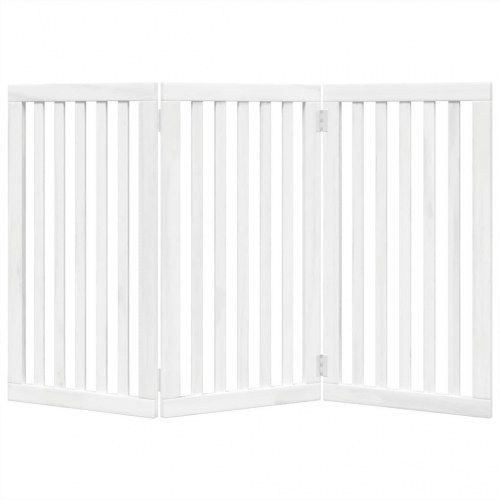 Hundelåge 3 paneler 150 cm foldbar poppeltræ hvid