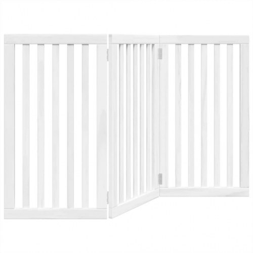 Hundelåge 3 paneler 150 cm foldbar poppeltræ hvid