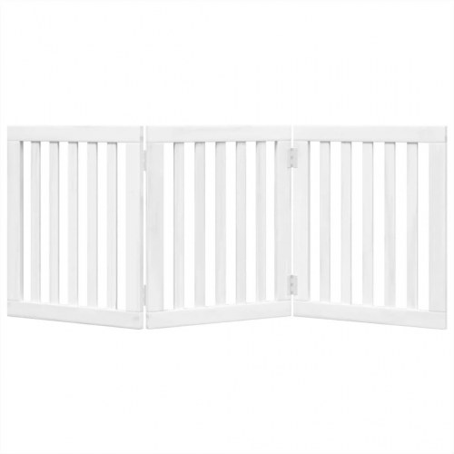 Hundelåge 3 paneler 150 cm foldbar poppeltræ hvid