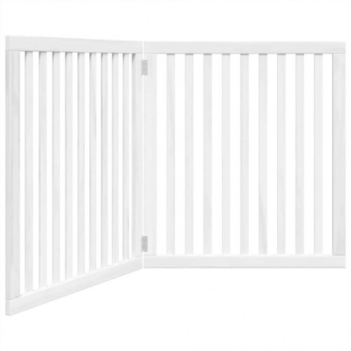 Hundelåge med 2 paneler - 160 cm foldbar i poppeltræ, hvid