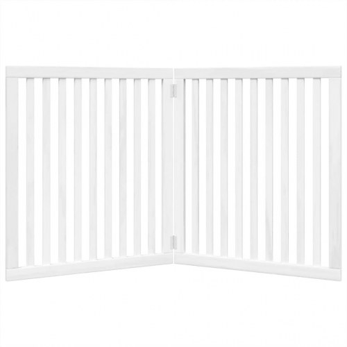 Hundelåge med 2 paneler - 160 cm foldbar i poppeltræ, hvid