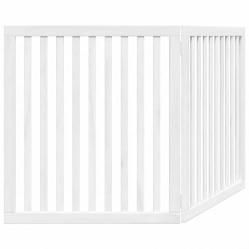 Hundelåge med 2 paneler - 160 cm foldbar i poppeltræ, hvid
