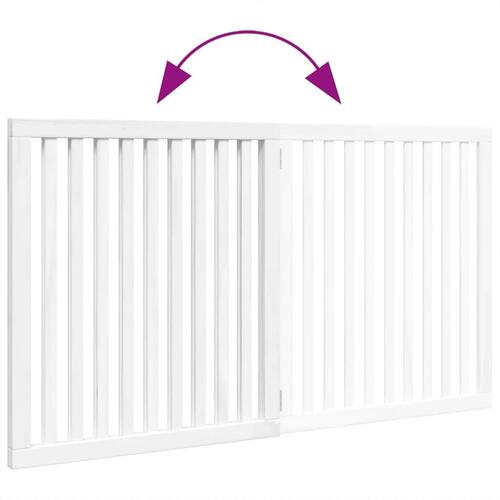Hundelåge 2 paneler 160 cm foldbar poppeltræ hvid