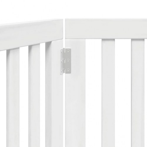 Hundelåge med 2 paneler - 160 cm foldbar i poppeltræ, hvid
