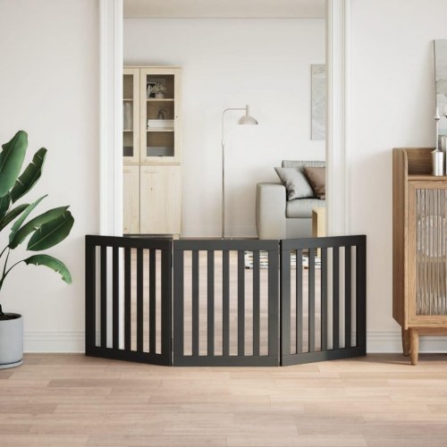 Hundelåge med 3 paneler 150 cm foldbar sort