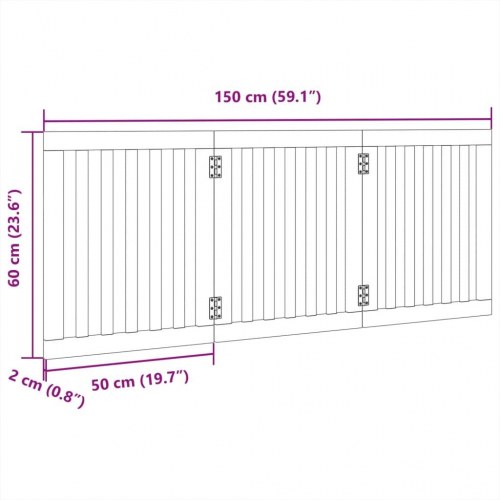Hundelåge med 3 paneler 150 cm foldbar sort