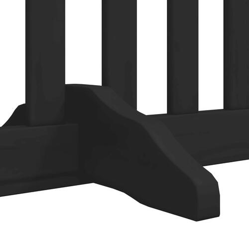 Hundelåge med dør 4 paneler 300 cm foldbar poppeltræ sort